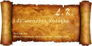 Löwentritt Koletta névjegykártya